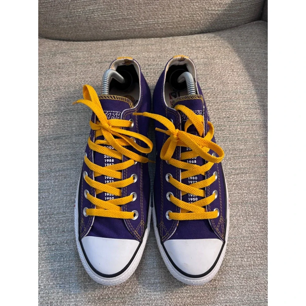 Converse Chuck Taylor All Star NBA Los Angeles Lakers Purple Gold Sneakers Men 8 - Picture 3 of 10